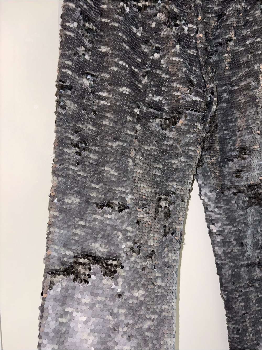 FREE PEOPLE Sequin Party Gunmetal Gray Drawstring Jogger Pants Size S - Picture 13 of 14